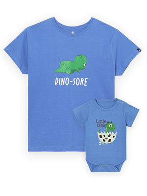 Dino Mumma and Baby Twinning - Combo of 1 T-shirt and 1 Onesie - TWN2 - DMTSOS