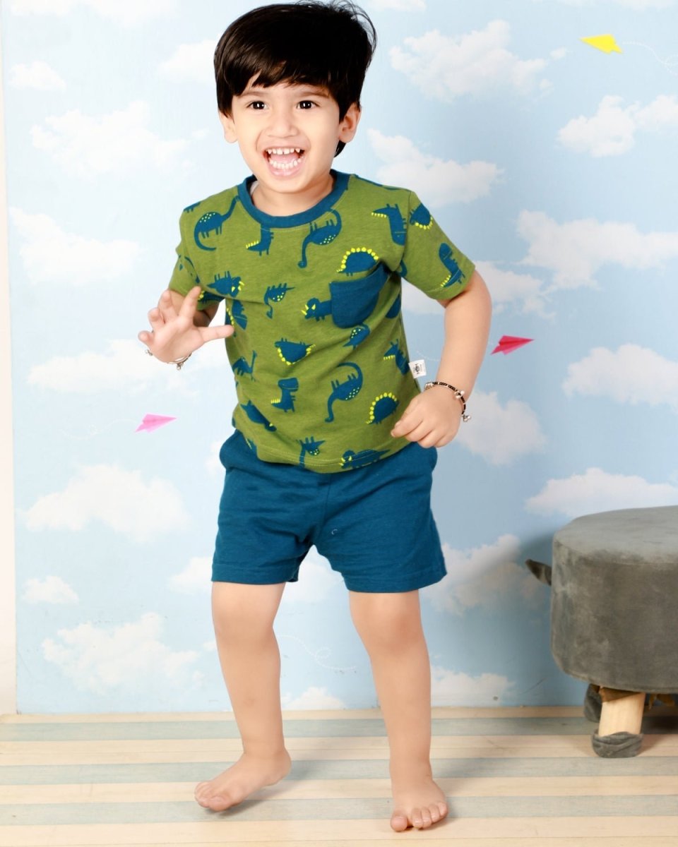Dino Print Boys Casual Set - KCW-DNPBS-1-2