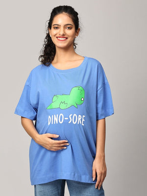 Dino Sore Oversized Mumma T shirt - MAT-SC-DNSRO-S