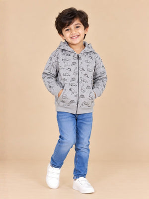 Dino Tales Zipper Jacket - 0-6 Months Kids Winter Zipper Jackets