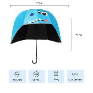 Dino theme, Helmet Shape Kids Umbrella , 4 - 8 yrs, Light Blue. - Monsoon Wear