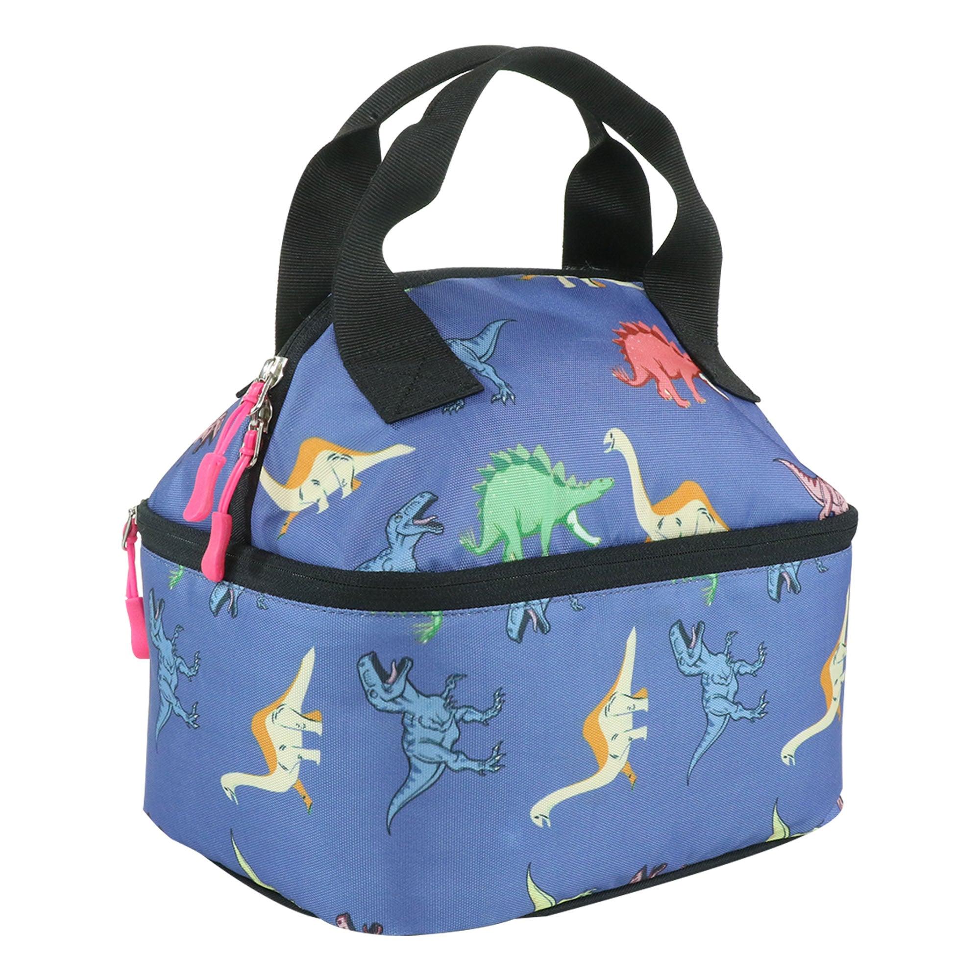 Smily Kiddos Double Decker Lunch Bag Dino Theme - Blue