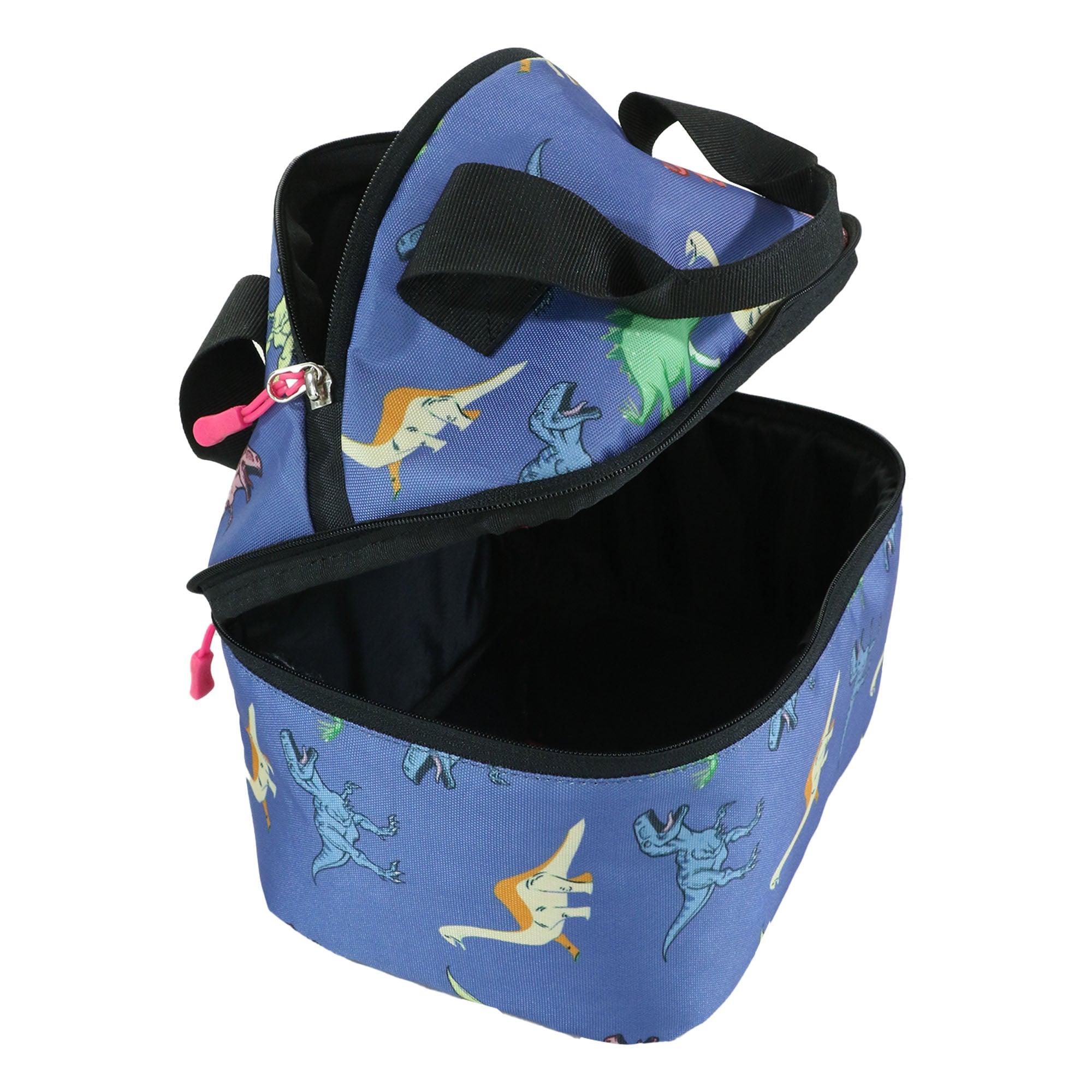 Smily Kiddos Double Decker Lunch Bag Dino Theme - Blue