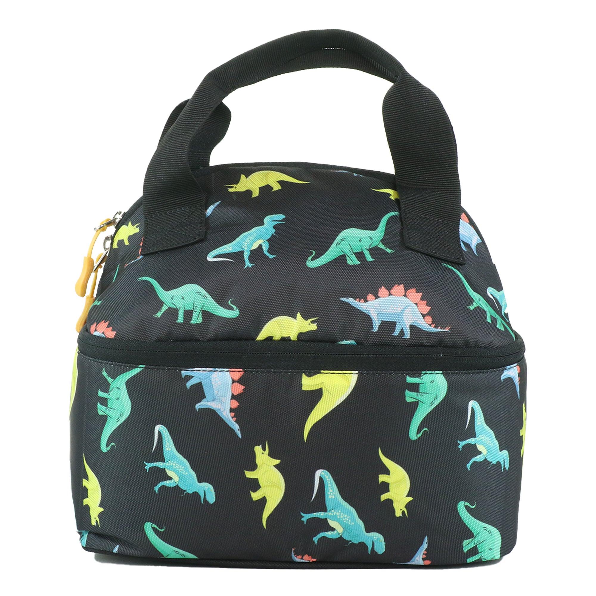 Smily Kiddos Double Decker Lunch Bag Dino Theme - Black