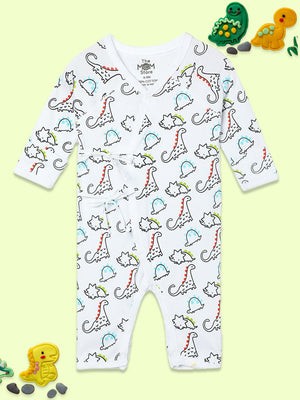 Dinos On The Round Infant Romper (Jabla Style) - Preemie Infant Rompers