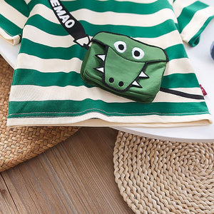 Dinosaur Cross Sling Print2 Pcs Shorts Set For Toddlers And Kids - 3 - 4 Years Kids Clothing
