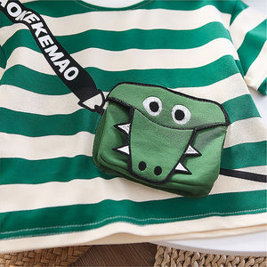 Dinosaur Cross Sling Print2 Pcs Shorts Set For Toddlers And Kids - 3 - 4 Years Kids Clothing