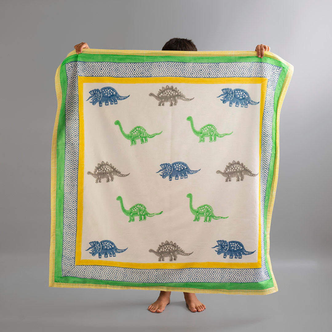 Gudgoodie Kids Cotton Muslin Dohar - Dinosaur Pals