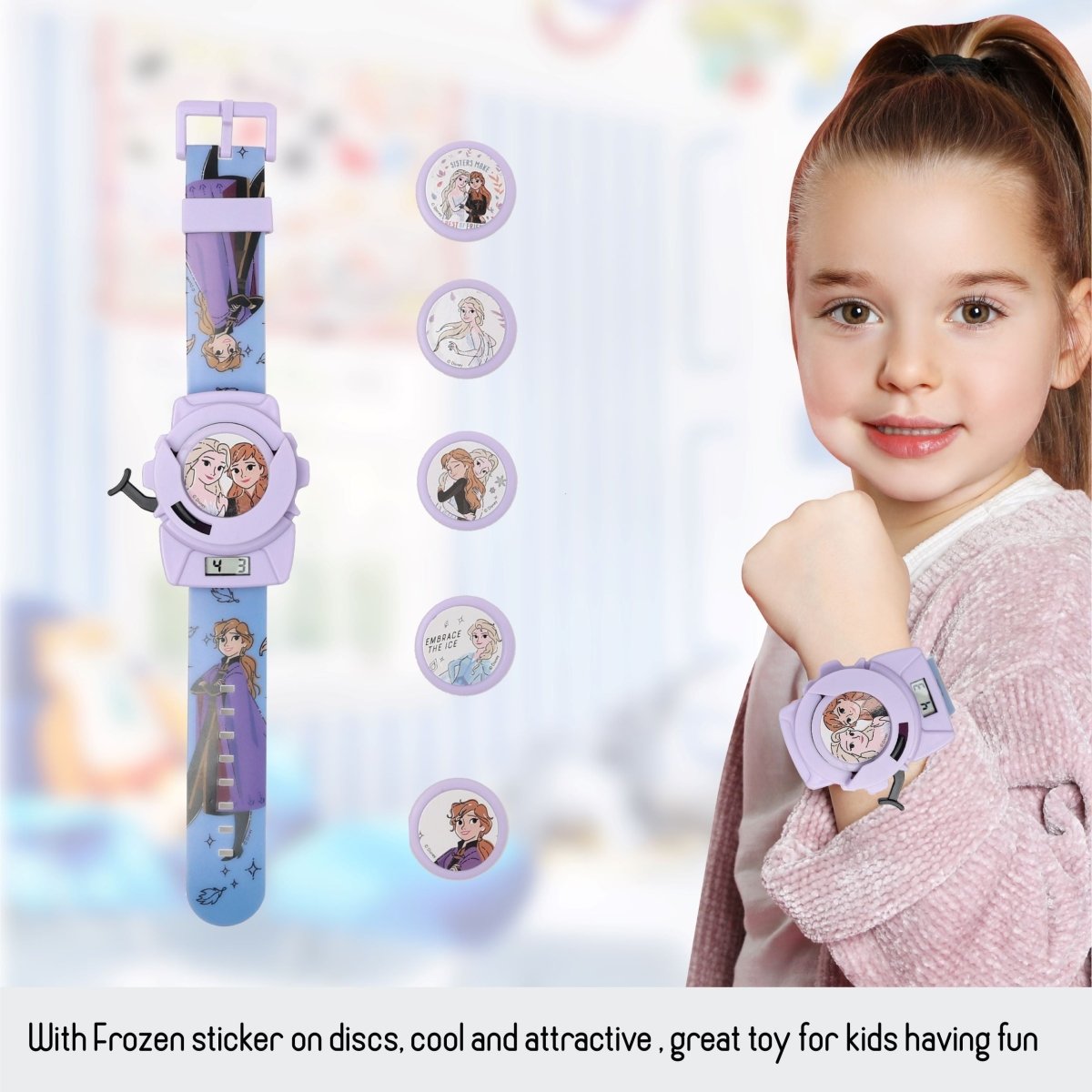 Disney Frozen Disc Shooter Digital Watch- Blue - TRHA22127