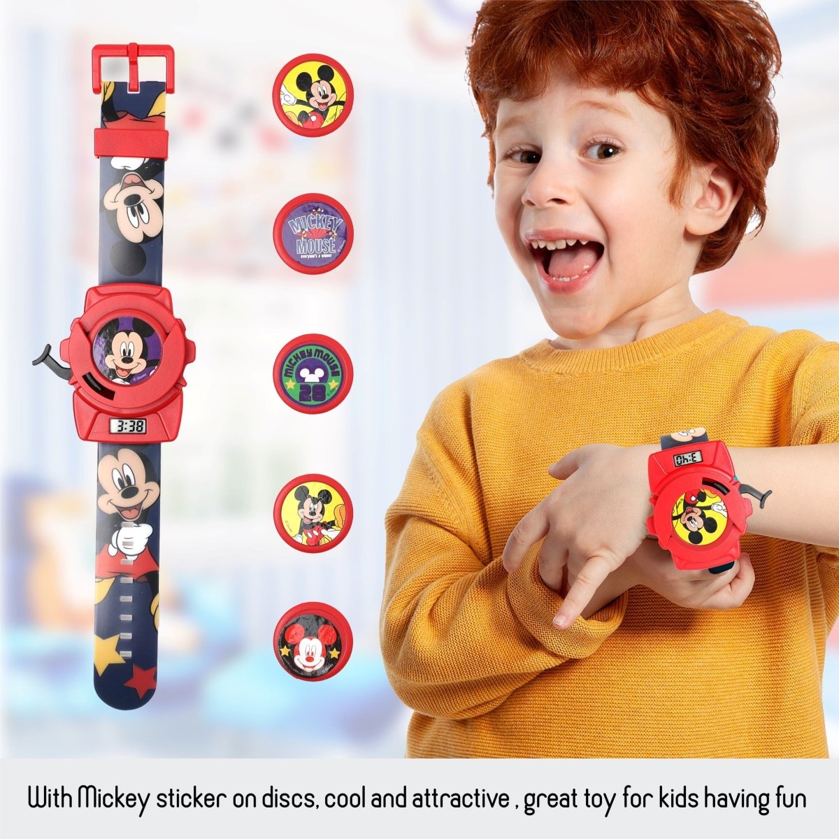 Disney Mickey Disc Shooter Digital Watch- Blue - TRHA22124
