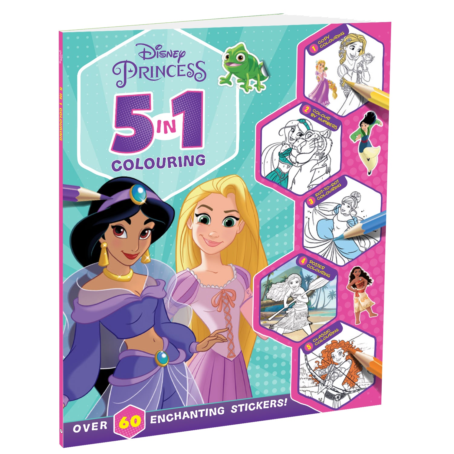 Parragon Publishing Disney Princess: 5-In-1 Colouring | Stickers, Coloring & Activities Books for Kids