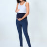 Distress Taped Maternity Denims with Belly Support-Blue - MDD-DTBLU-S