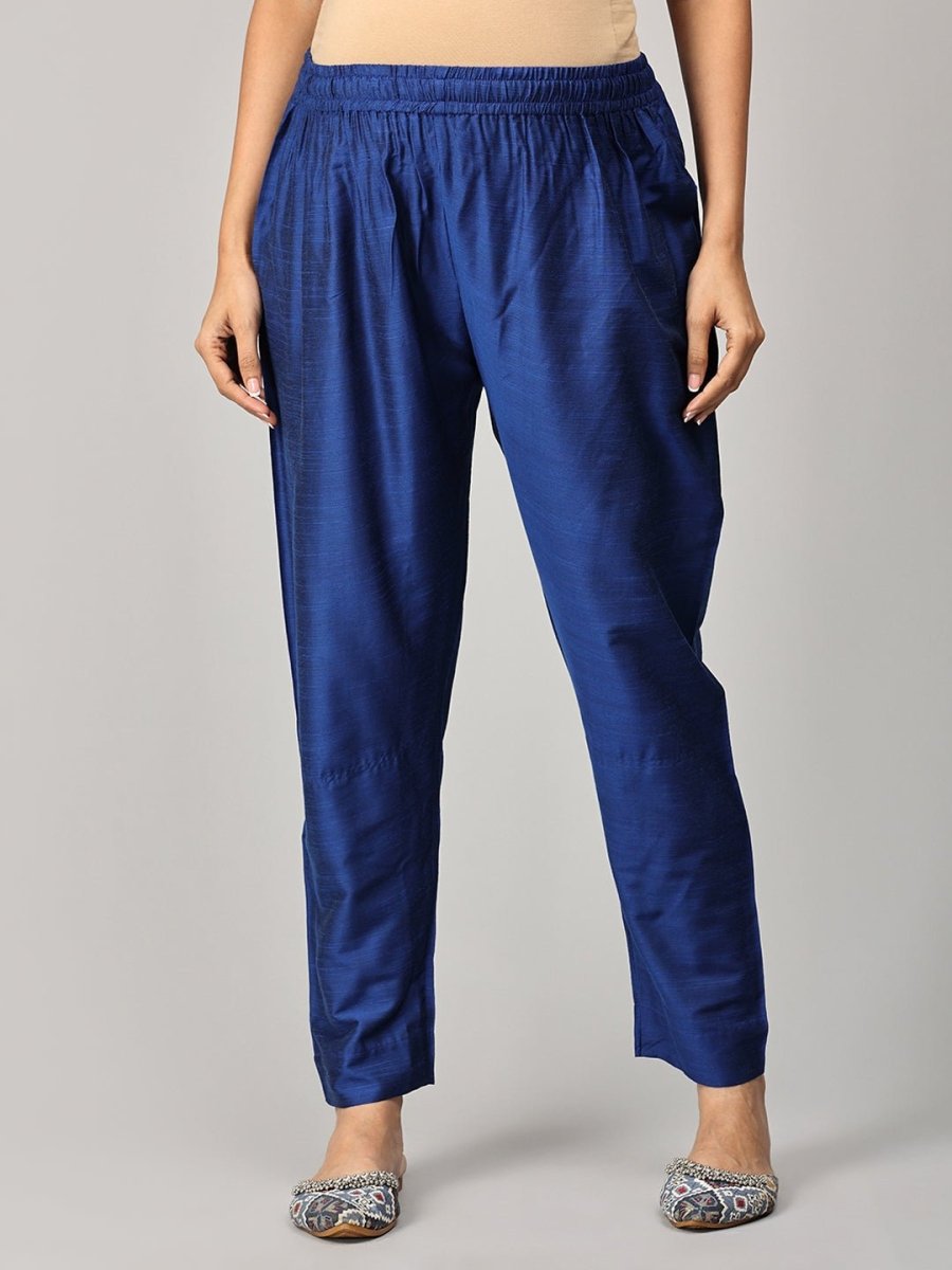 Diva Blue Maternity And Nursing Silk Kurta Set - MEW-SK-DBSK-S