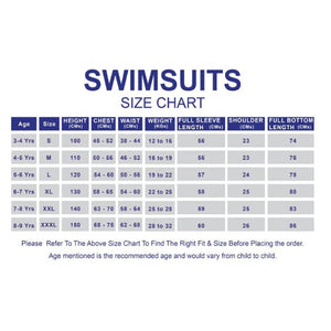 Dive Navy Nautical Printed Full Length 2.5mm Neoprene Kids Swimsuit with Free Washbag - 4 - 5 Years Swim