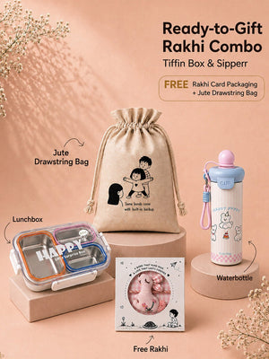 Doggy Water Bottle & Lunch Box Rakhi Combo - Rakhi Combo