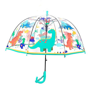 Dome Style, Dinoland Transparent Green Umbrella for Kids - Little Surprise BoxDome Style, Dinoland Transparent Green Umbrella for Kids