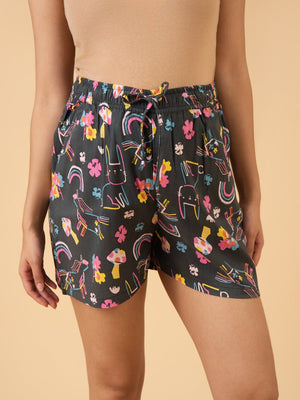 Doodle Dazzle Maternity and Nursing Nightwear Shorts Set - Multi Maternity Nightwear Set