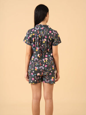 Doodle Dazzle Maternity and Nursing Nightwear Shorts Set - Multi Maternity Nightwear Set
