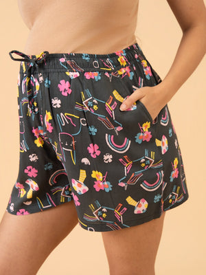 Doodle Dazzle Maternity and Nursing Nightwear Shorts Set - Multi Maternity Nightwear Set