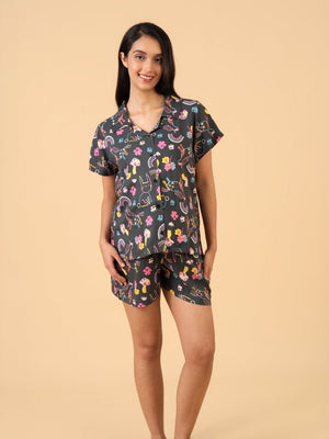 Doodle Dazzle Maternity and Nursing Nightwear Shorts Set - Multi Maternity Nightwear Set