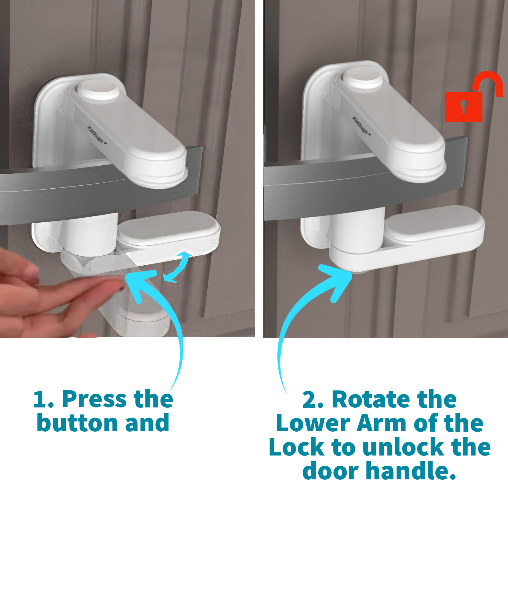 KidDough Baby Proofing Door Handle Safety Locks- Pack of 2