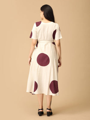 Dot Wine - ing Maternity and Nursing Wrap Dress - DRS - SK - DTWN - S