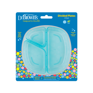 Dr. Brown'S Divided Plates 3-Pack Multicolor 4M to 24M - Baby Feeding Bowls & Plates