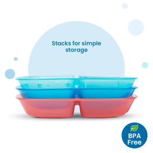 Dr. Brown'S Divided Plates 3-Pack Multicolor 4M to 24M - Baby Feeding Bowls & Plates