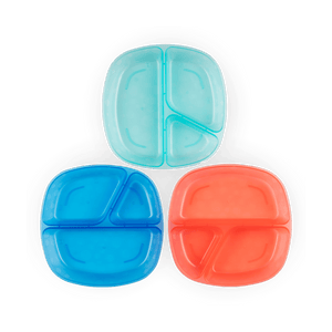 Dr. Brown'S Divided Plates 3-Pack Multicolor 4M to 24M - Baby Feeding Bowls & Plates