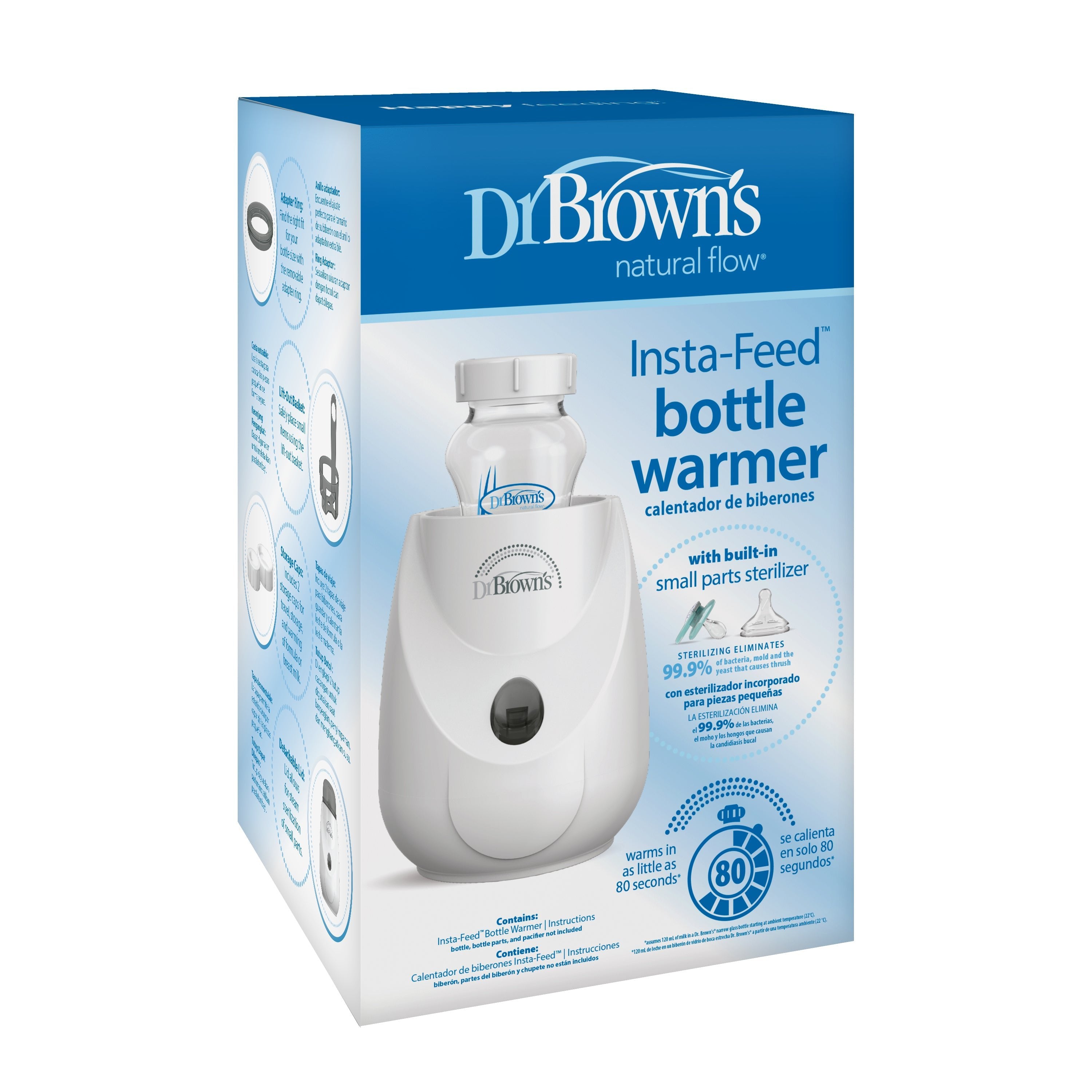 Dr. Brown'S Insta - Feed Bottle Warmer & Sterilizer, E/F Plug, 220 - 240V Grey & White Birth to 36M - DBAC185 - INTL