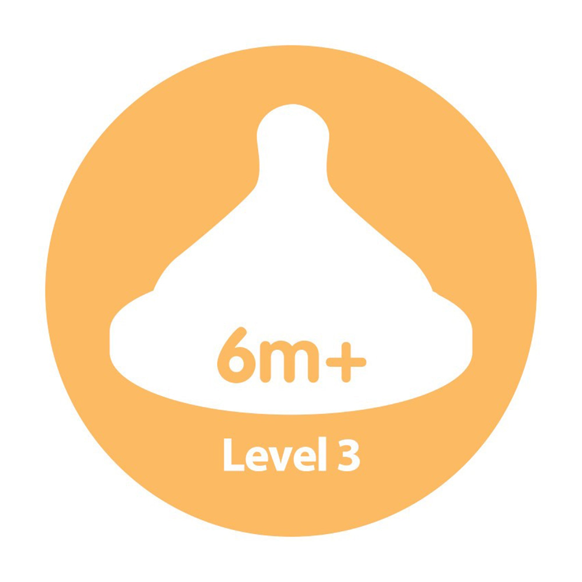 Dr. Brown'S Level 3 Wide - Neck Silicone Nipple Transparent 6M to 9M - DBWN3201 - GBX