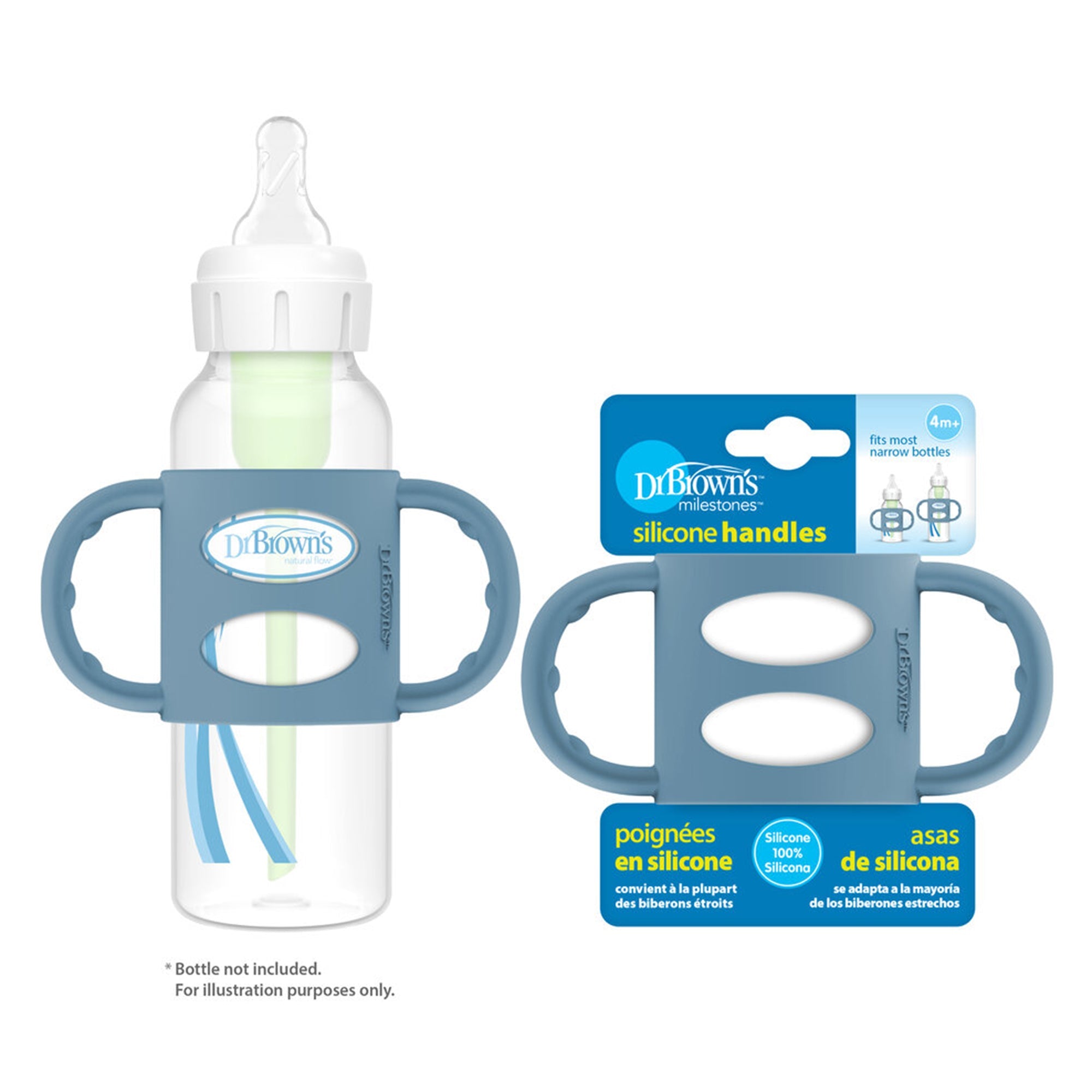 Dr. Brown'S Narrow Silicone Handles Blue 4M to 24M - DBAC005 - P6