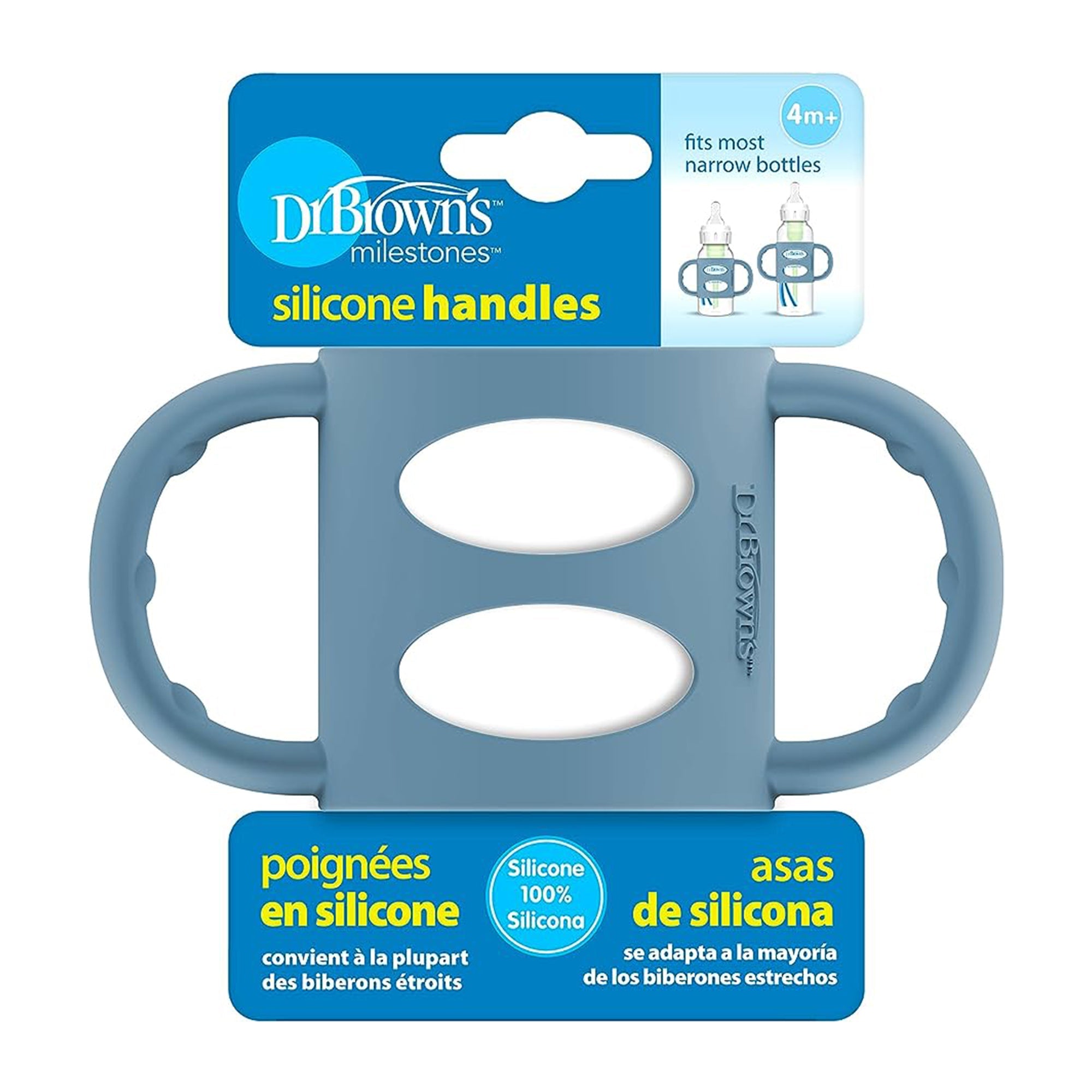 Dr. Brown'S Narrow Silicone Handles Blue 4M to 24M - DBAC005 - P6