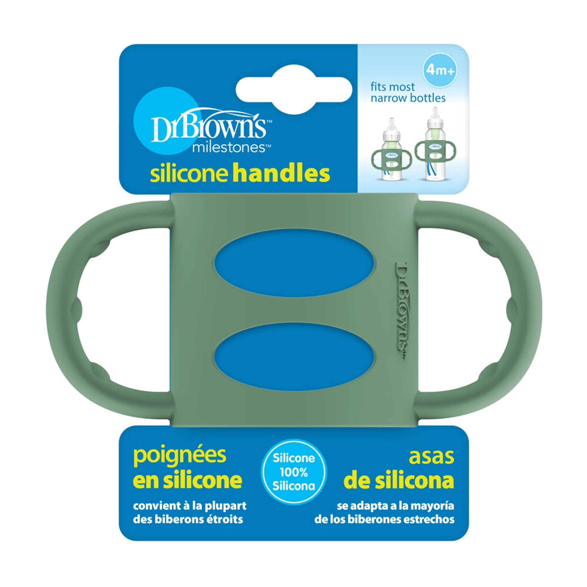 Dr. Brown'S Narrow Silicone Handles Green 4M to 24M - DBAC250 - P6