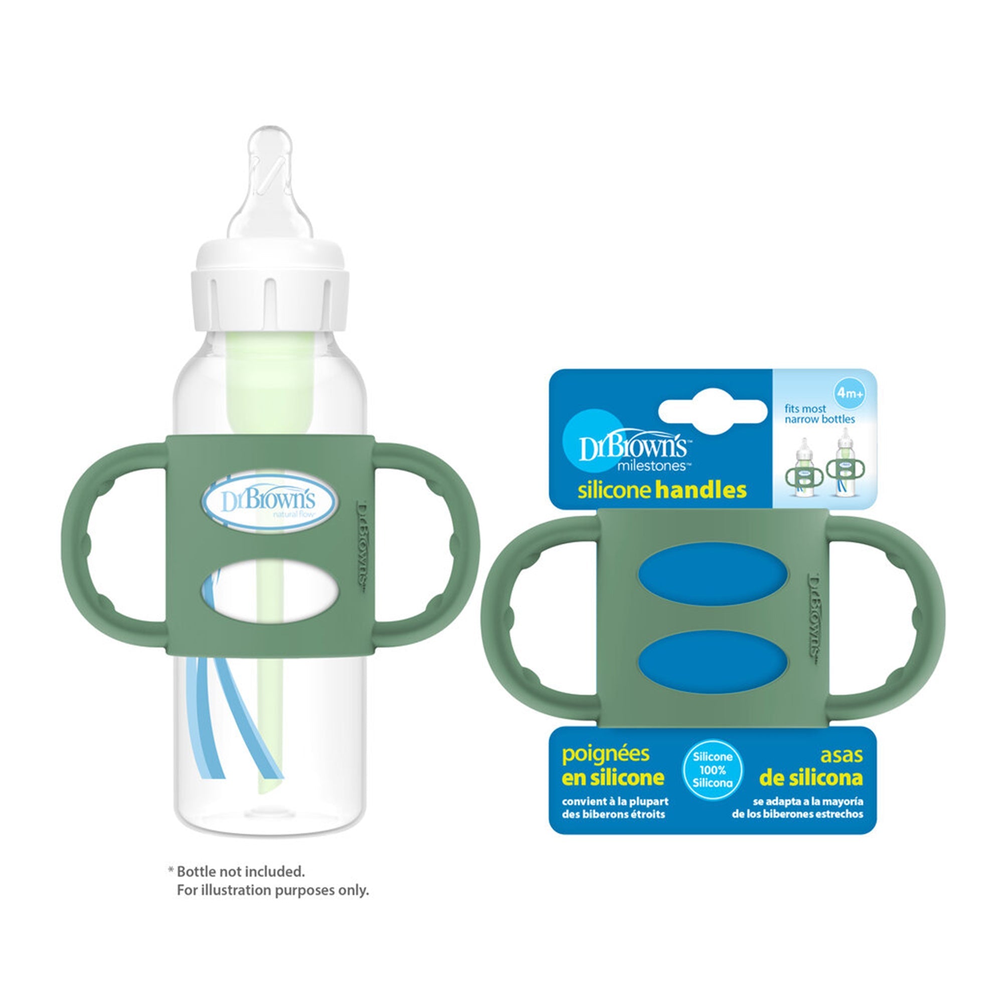 Dr. Brown'S Narrow Silicone Handles Green 4M to 24M - DBAC250 - P6
