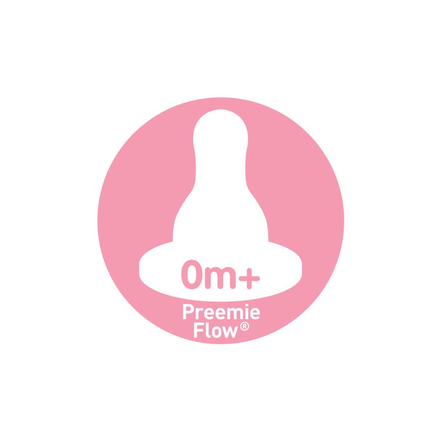 Dr. Brown's Preemie Flow Silicone Narrow Nipple, 2 - Pack Transparent Birth+ to 3M - DB292 - GBX2