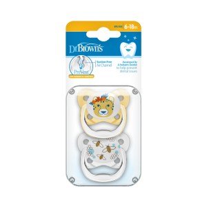 Dr. Brown'S Prevent Butterfly Soother - Stage 2, Yellow, 2 - Pack Yellow 6M to 12M - DBPV22302 - GBX