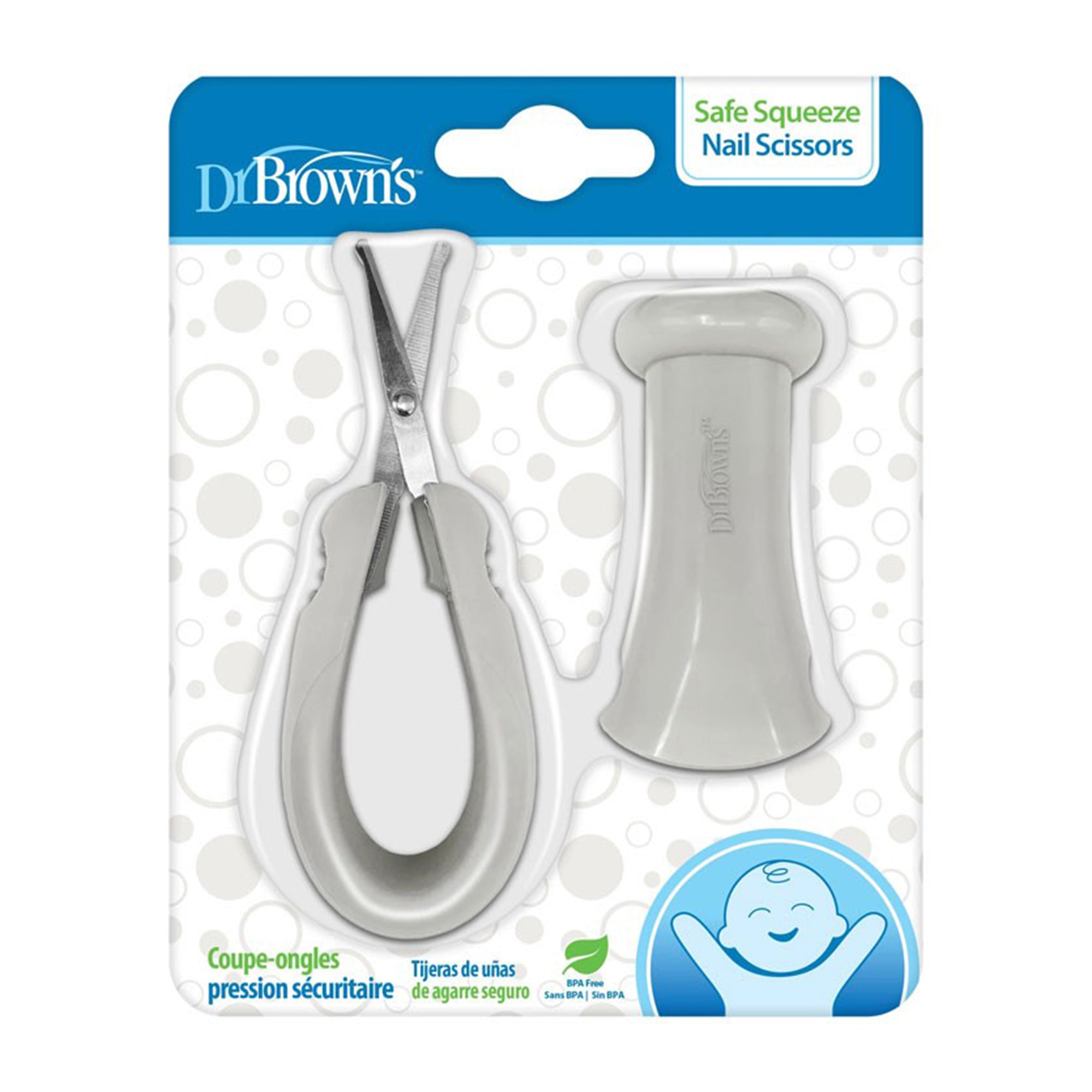 Dr. Brown'S Safe Squeeze Nail Scissors Grey Birth to 24M - DBHG087