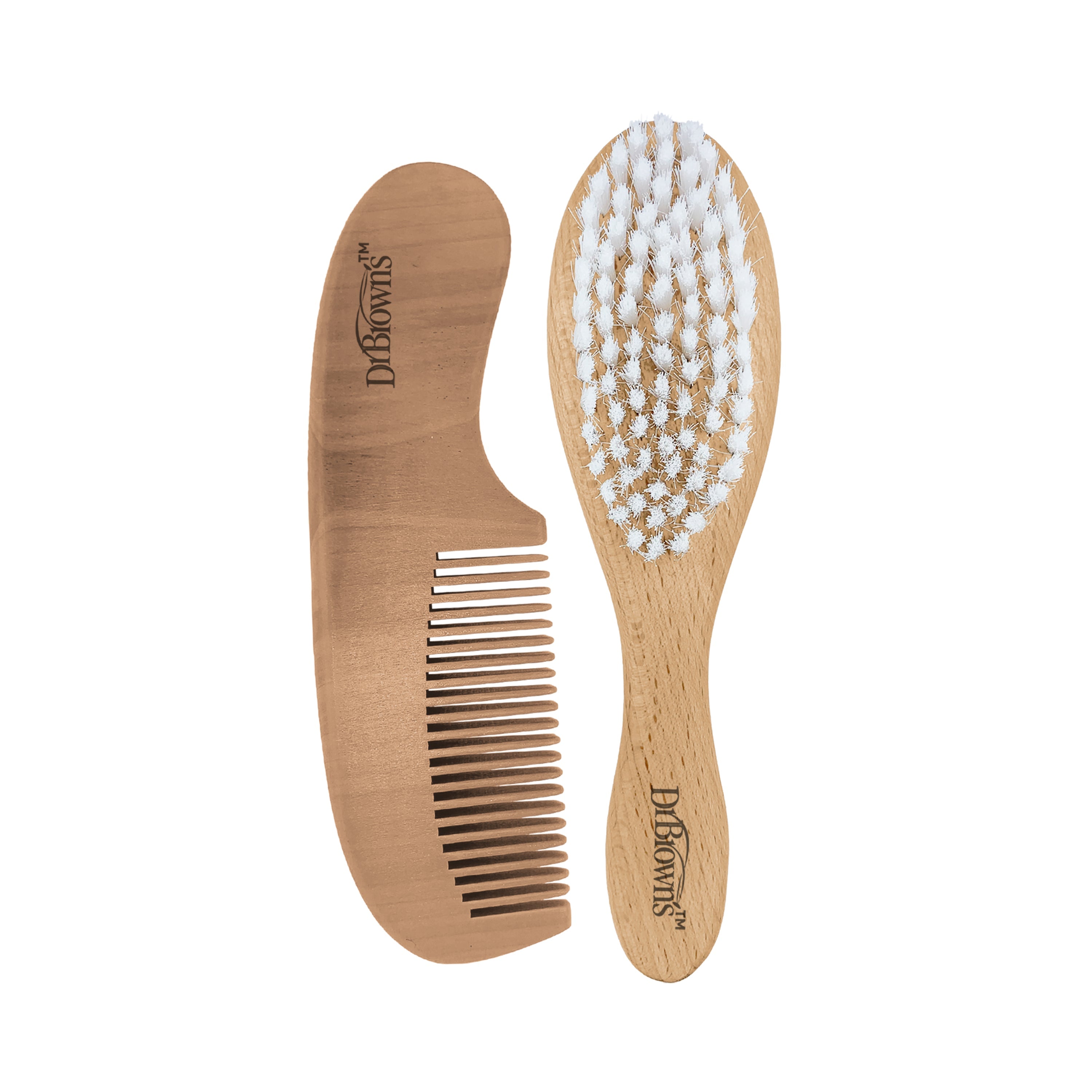 Dr. Brown'S Soft And Safe Brush + Comb Wooden Birth to 24M - DBHG086