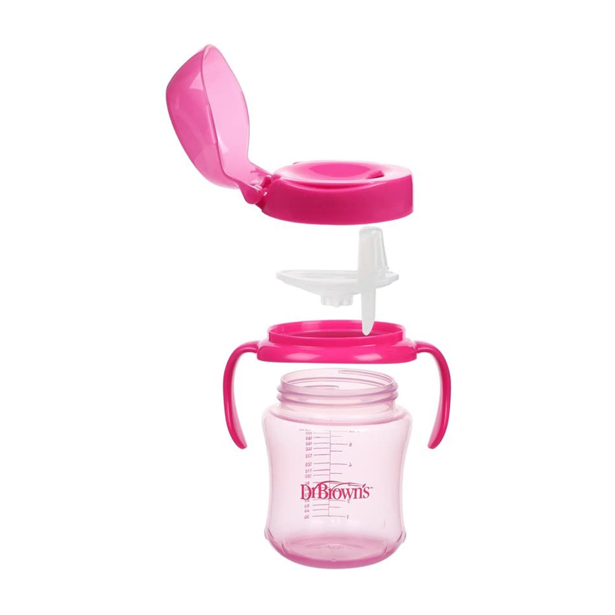 Dr. Brown's Soft - Spout Transition Cup W/ Handles Assorted color Pink, Blue, Green 6M to 24M - DBTC61001 - INTL