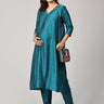 Drama at Gala Embroidered Maternity and Nursing Silk Kurta Set - MEW-SK-DRMGL-S