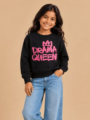 Drama Girl Kids Sweatshirt - 6-7 Years Kids Winter Sweatshirts