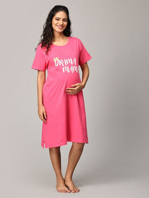 Drama Mama Oversized Maternity T shirt Dress - NW-SC-DRAMO-S