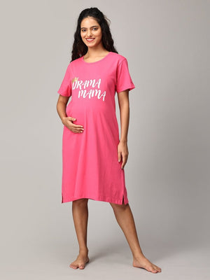 Drama Mama Oversized Maternity T shirt Dress - NW-SC-DRAMO-S