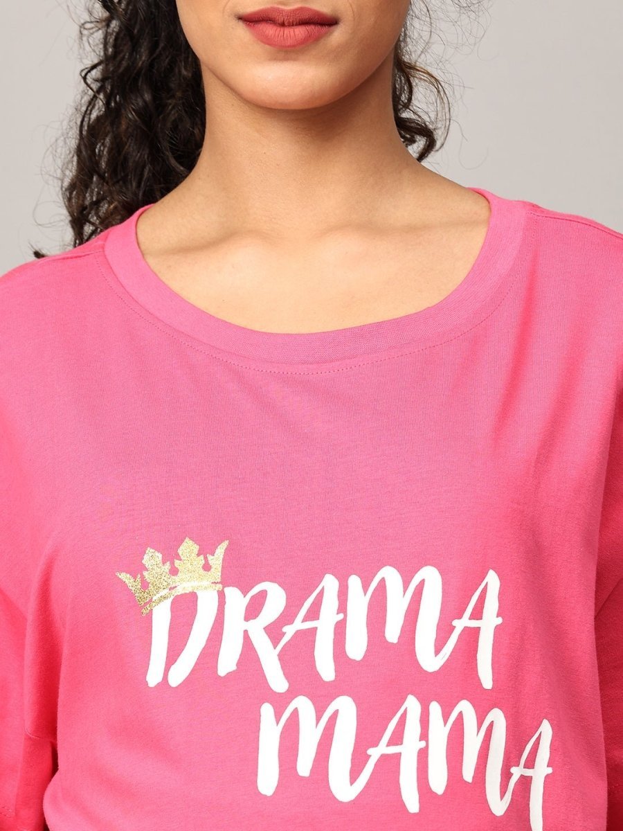 Drama Mama Oversized Mumma T shirt - MAT-SC-DRMAO-S