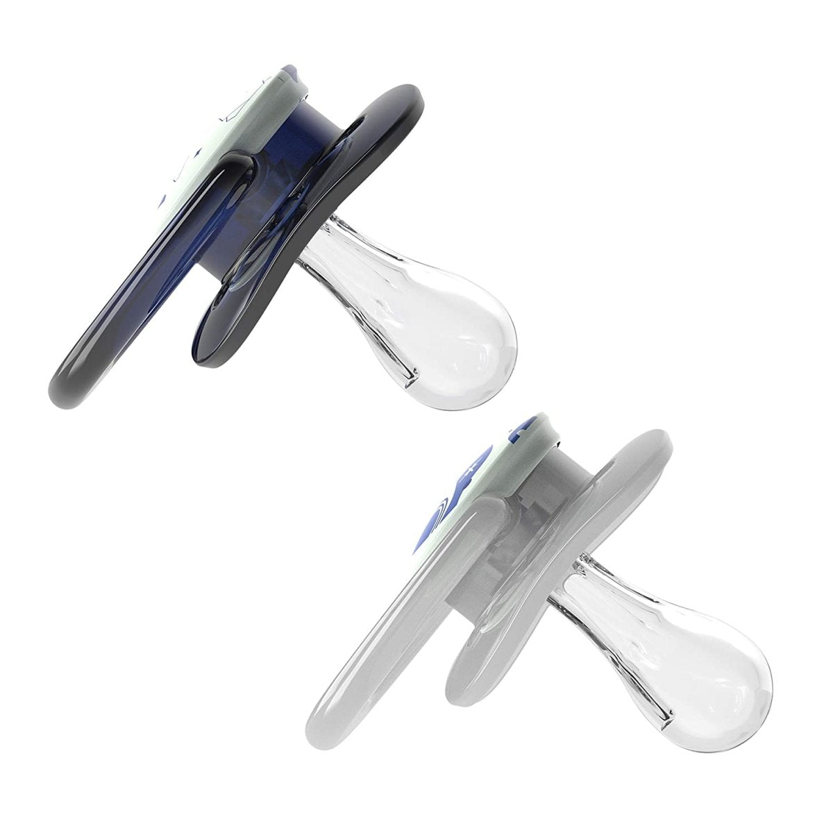 Dr. Browns Advantage Pacifiers, Stage 1, Glow in the Dark, Pack of 2 - Blue - DBPA12004-INTL