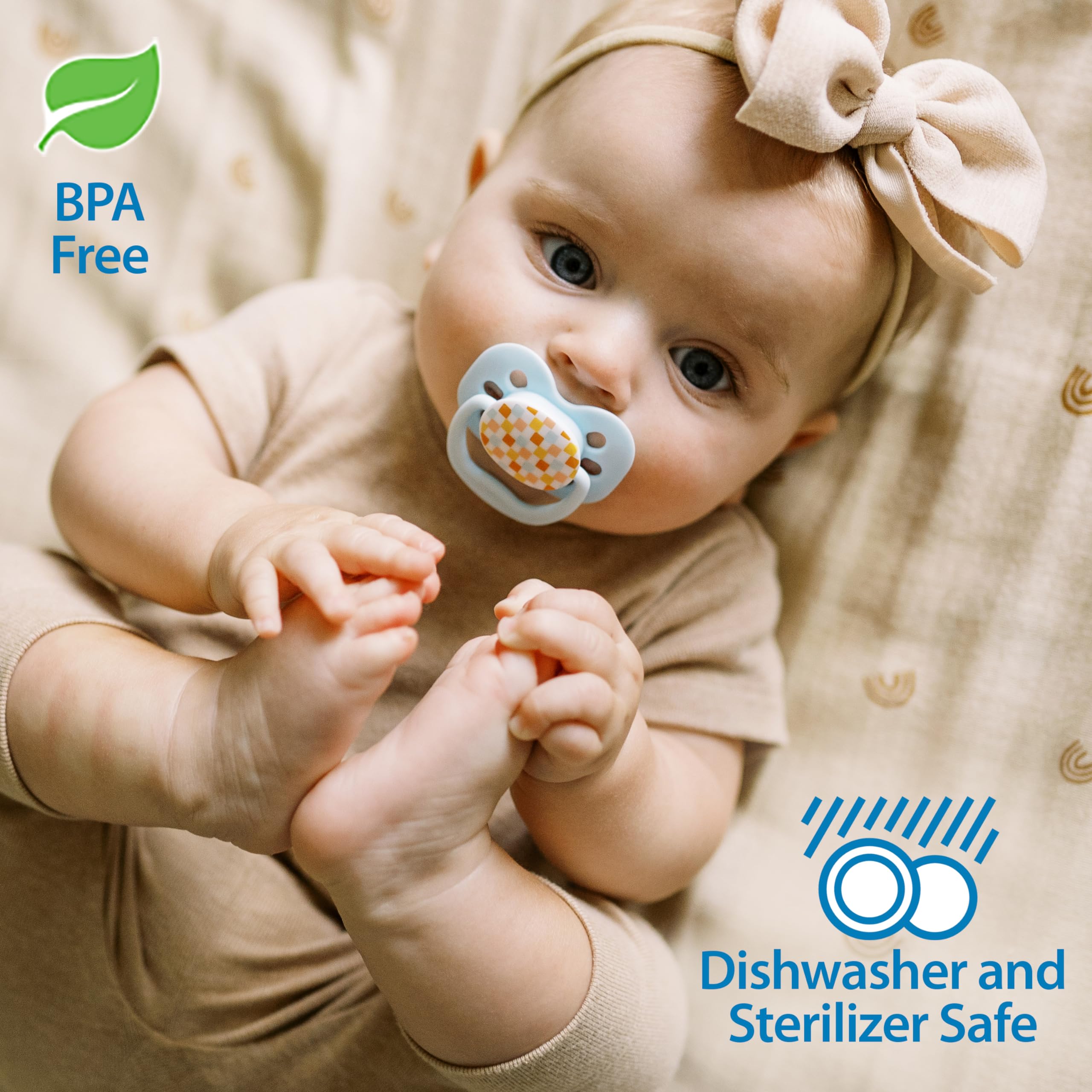 Dr.Brown's Advantage Pacifiers, Stage 1, Pack of 2 - Blue Space - DBPA12002 - INTLX