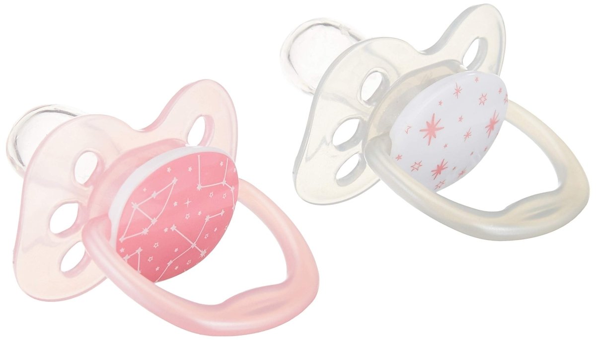 Dr. Browns Advantage Pacifiers, Stage 1, Pack of 2 - Pink Stars - DBPA12001-INTLX