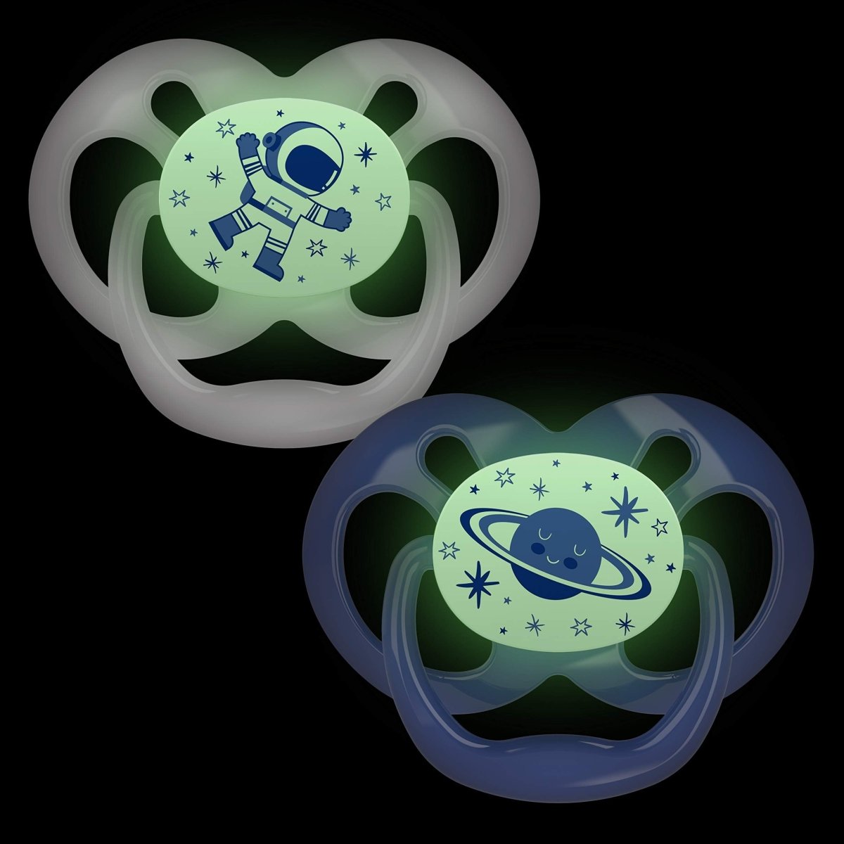 Dr. Browns Advantage Pacifiers, Stage 2, Glow in the Dark, Pack of 2 - Blue - DBPA22004-INTL