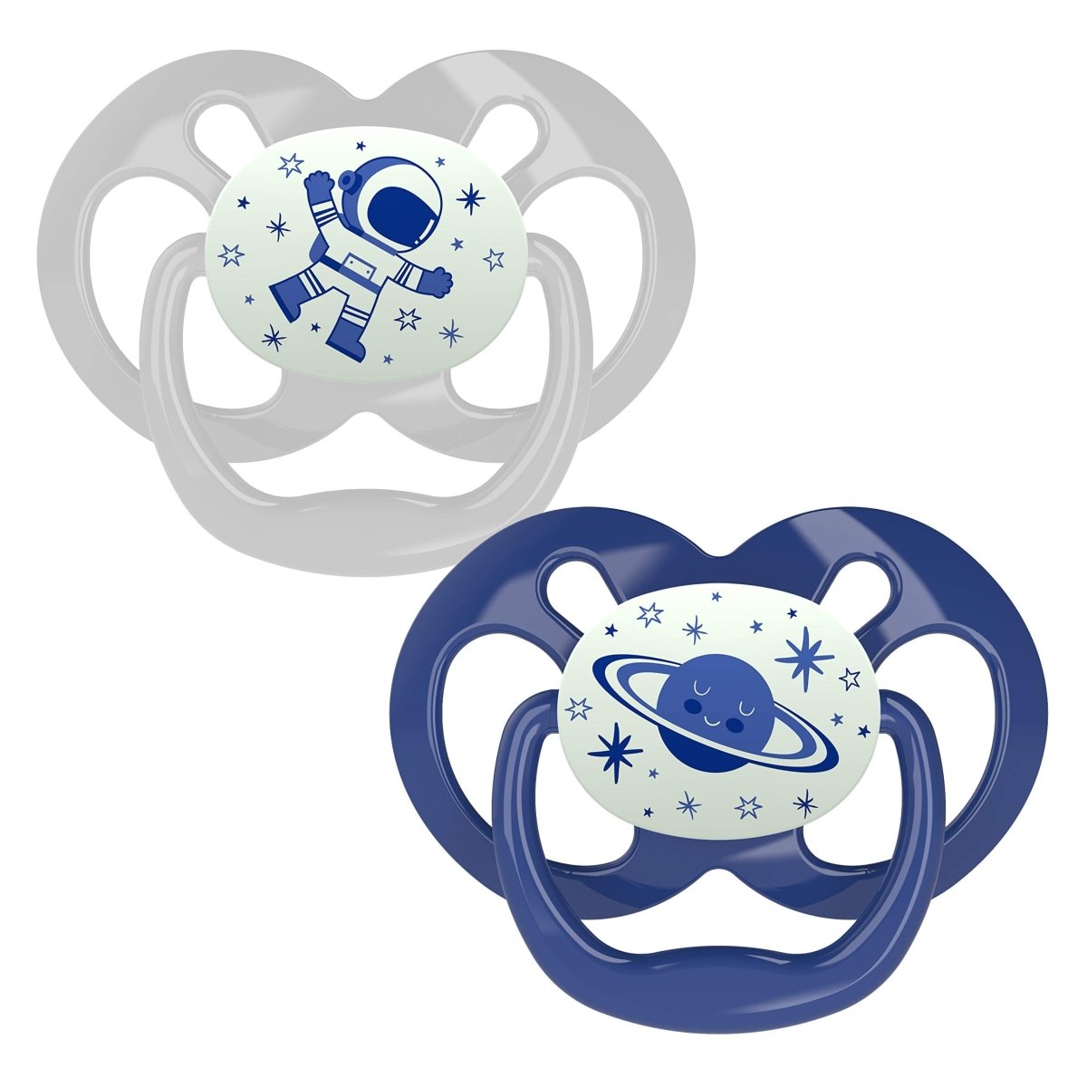 Dr. Browns Advantage Pacifiers, Stage 2, Glow in the Dark, Pack of 2 - Blue - DBPA22004-INTL